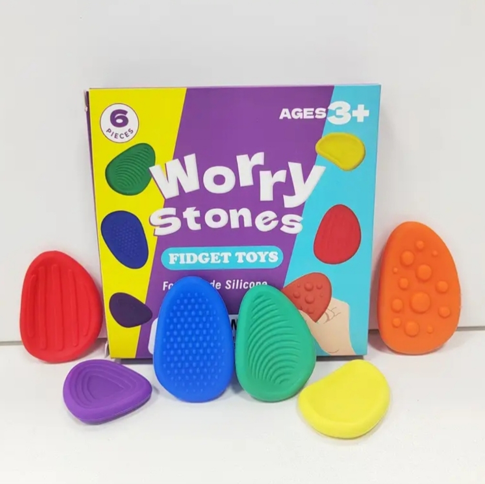 New Set of 6 Sensory Fidget Worry Stones